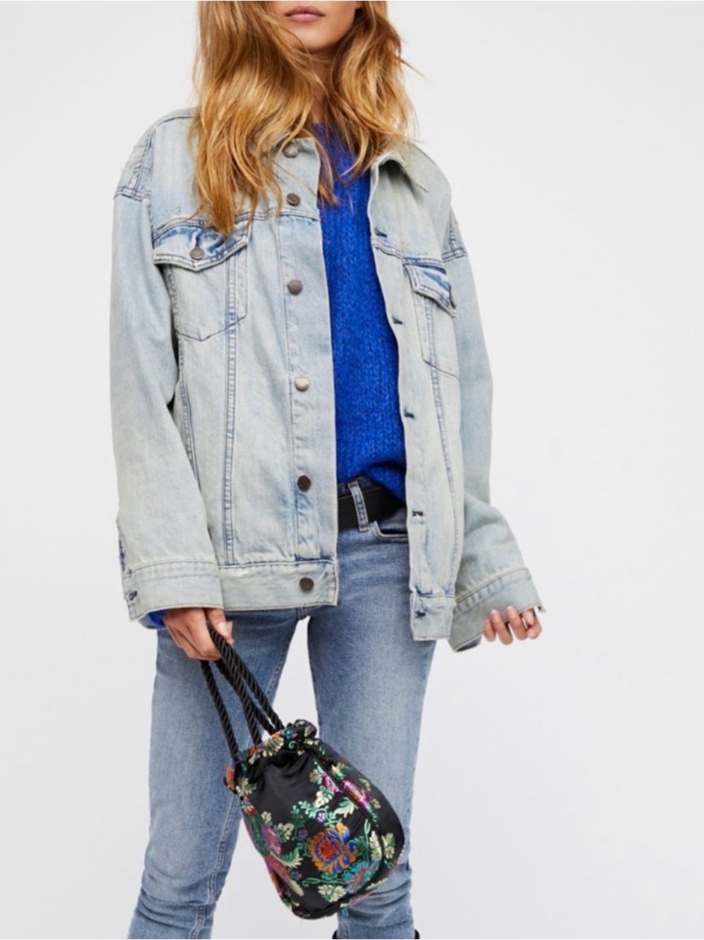 NWT We the Free Denim Trucker Jacket Medium